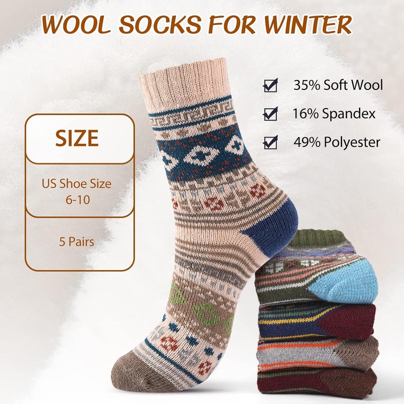 Clothclose Wool Socks - Winter Warm Wool Socks for Women Men, Soft Cozy Sock, Thick Knit Crew Boot Sock for Women Men - Image 4